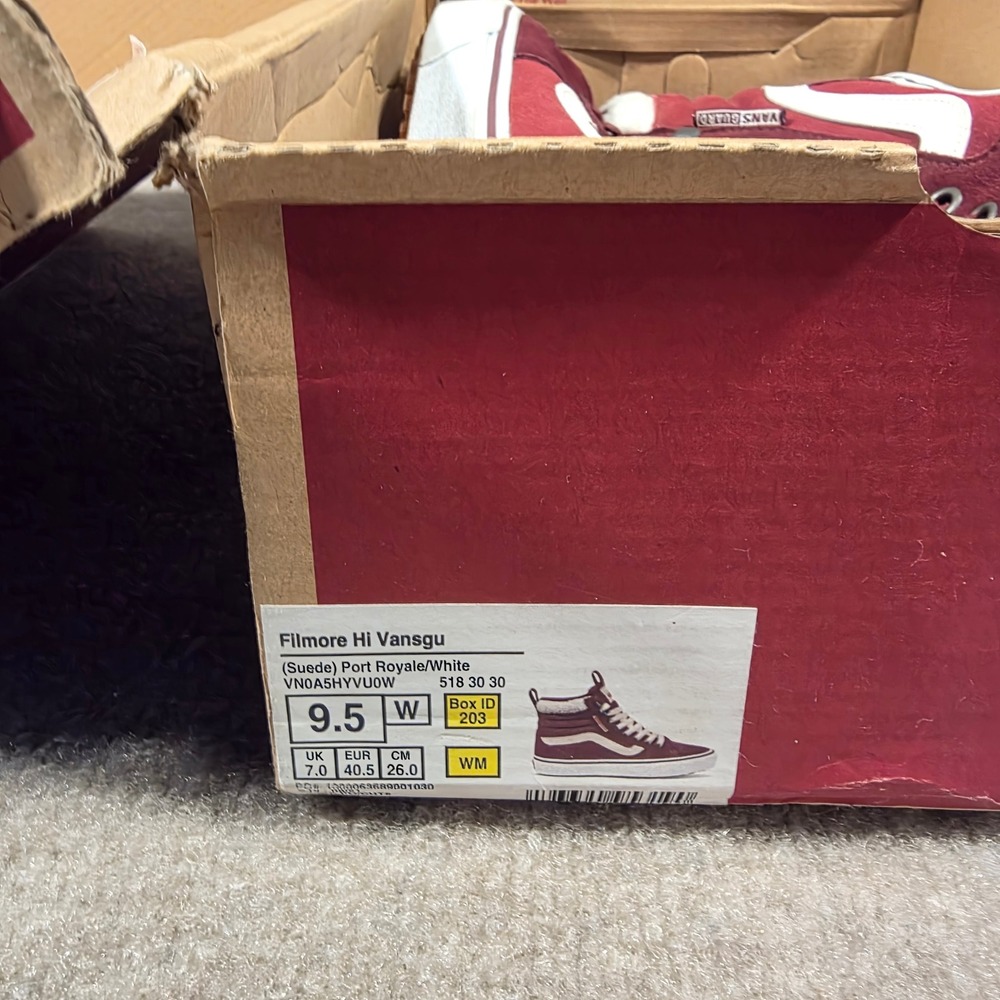 Vans Filmore Hi Vansguard Port Royale Burgundy Suede Sneakers Womens 9.5 - Picture 3 of 8